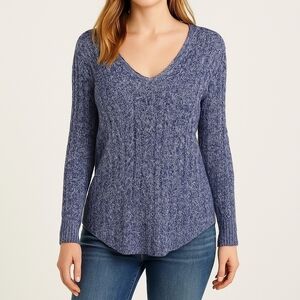American Eagle Blue and White Knit Sweater